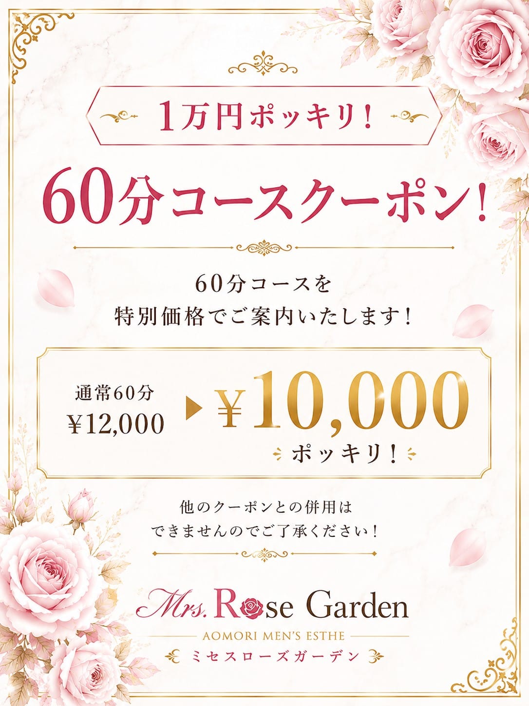  1万円ポッキリ！60分コース！ |京都メンズエステ Mrs.Rose Garden ミセスローズガーデンでおすすめの女の子